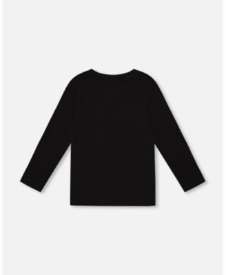 Boy Cotton Jersey Pocket T-Shirt Black - Toddler|Child