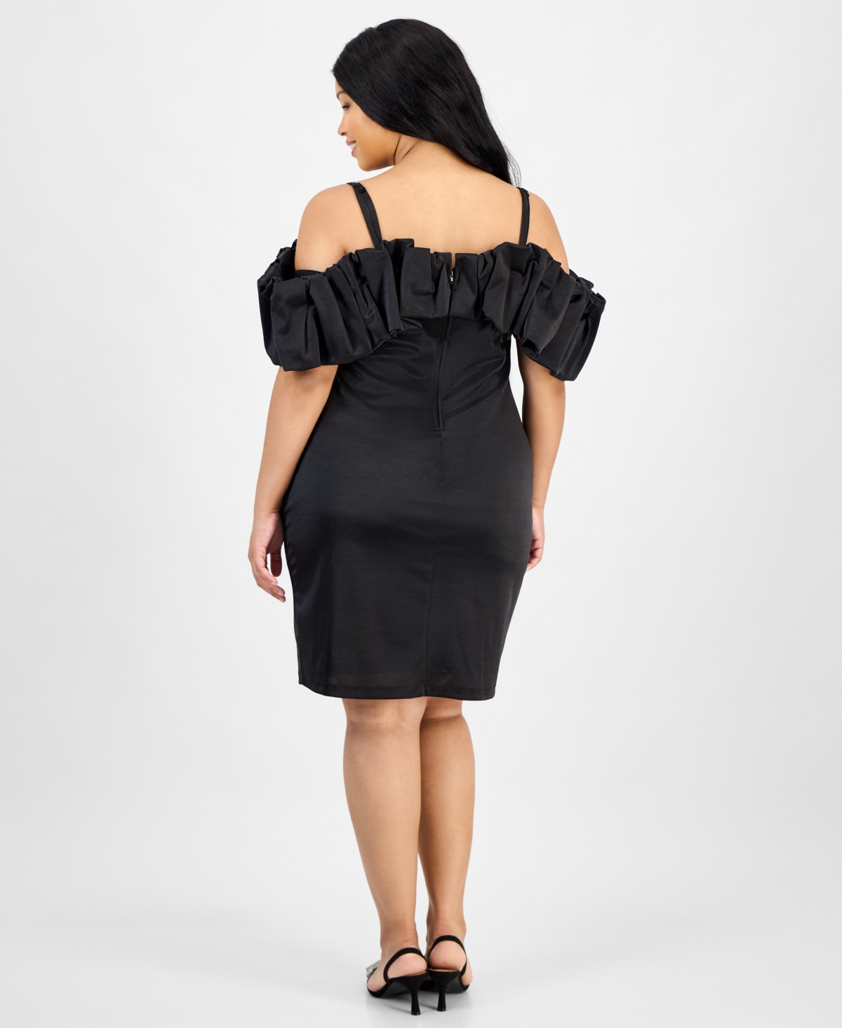 City Studios Trendy Plus Bubble-Trim Scuba Bodycon Dress