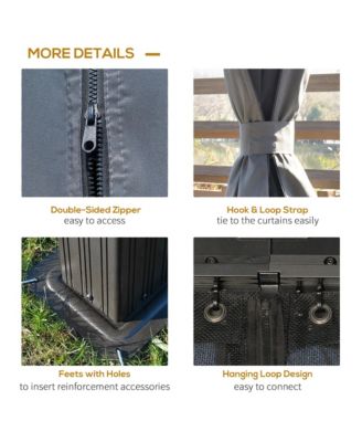 10' x 12' Hardtop Patio Gazebo, Netting Curtains,