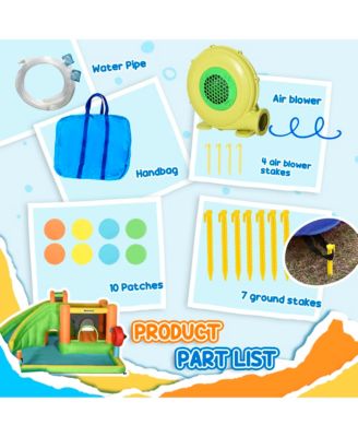 7-in-1 Backyard Inflatable Bounce House W/ Slide & Water Blaster