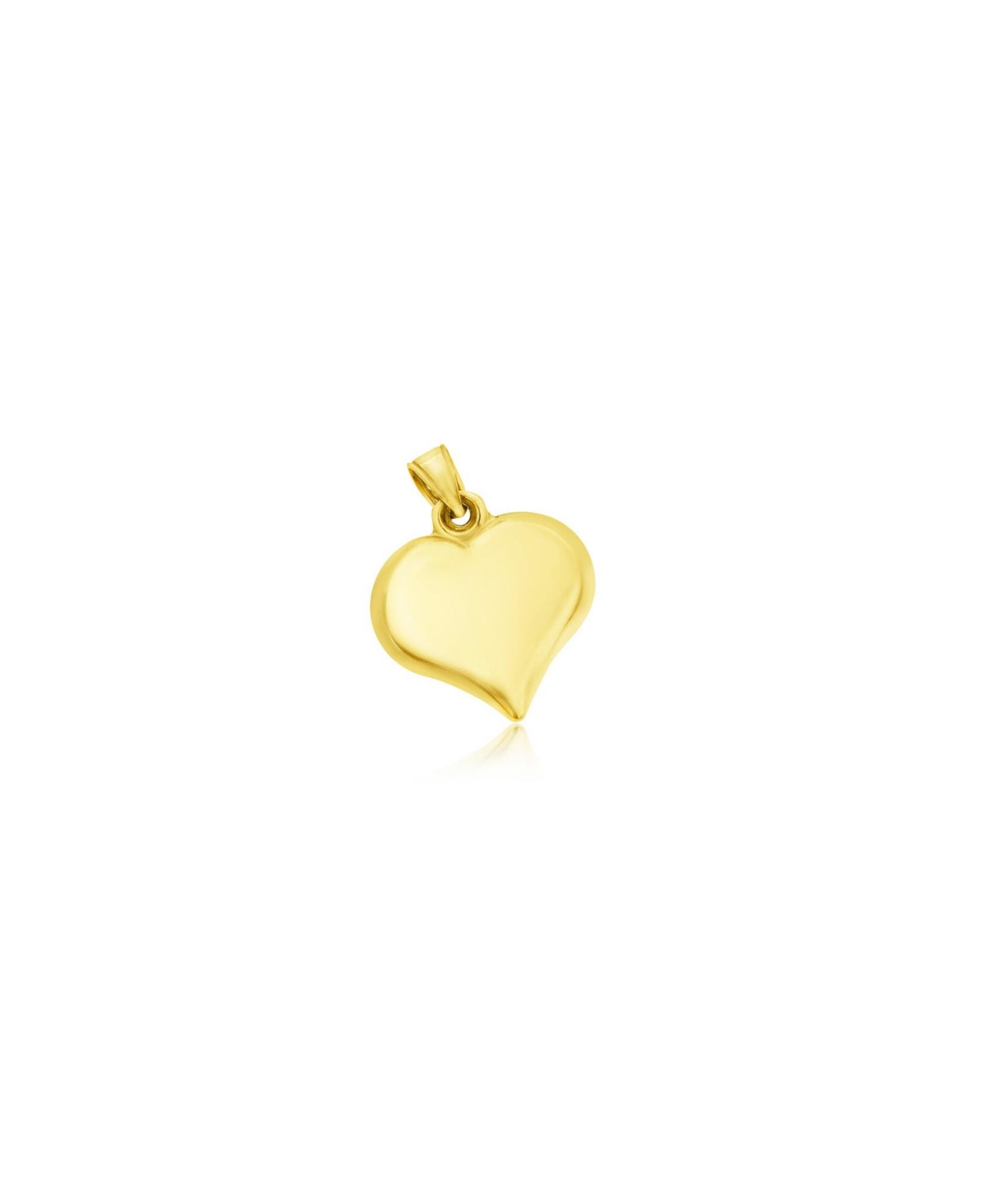 Gold Puffy Heart Charm 11 millimeters - Gold