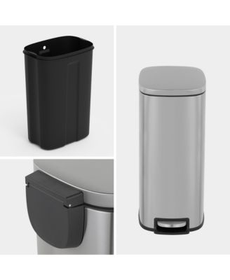 13 Gal./50 Liter Slim Stainless Steel Step-on Trash Can for Kitchen