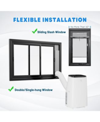 14,000 BTU Portable Air Conditioner - 3-in-1 Cooling, Dehumidifying & Fan, Efficiently Cools 750 Sq. Ft, Quiet Operation,24-Hour Timer, Remote