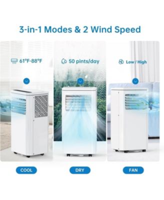 8,000 BTU 3-in-1 Cooling, Dehumidifier & Fan with Timer, Remote, LED Display - Portable Air Conditioner