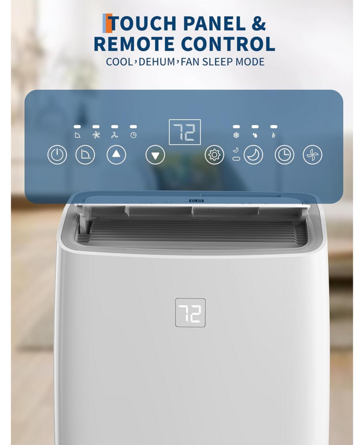 gaomon 14,000 Btu Portable Air Conditioner - 3-in-1 Cooling, Fan & Dehumidifier, Remote Control, 24H Timer, For Room & Office, Cools 750 Sq. Ft