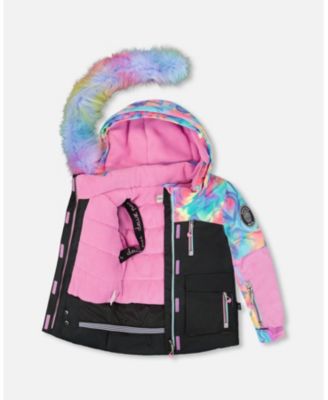 Girl Two-Piece Play Snowsuit Rainbow Heart Print - Toddler|Child