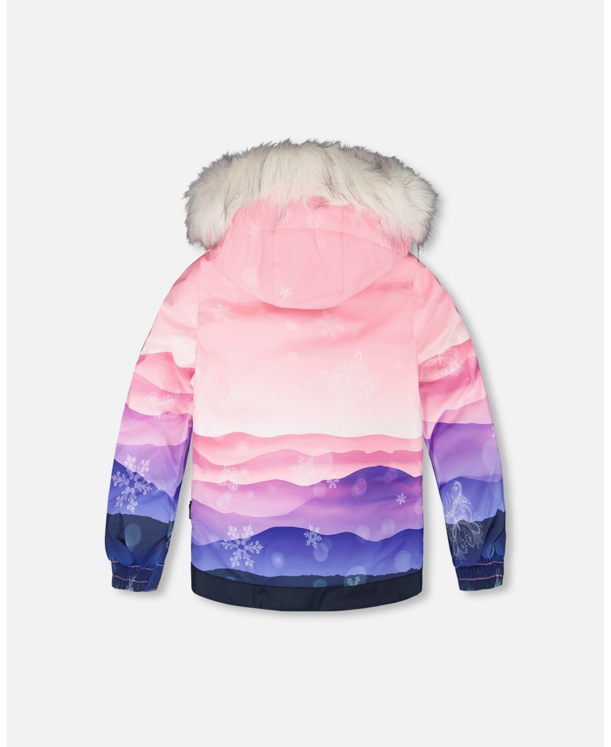Deux par Girl Two-Piece Play Snowsuit with Printed Jacket Navy Blue