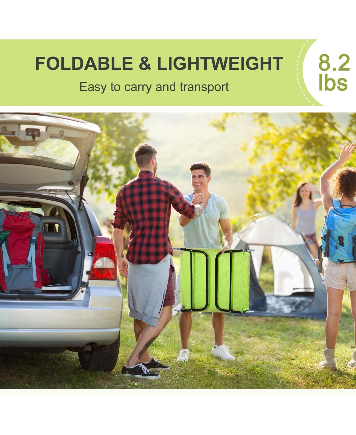 Outsunny Foldable Reclining Pool & Beach Chair w/ Pillow,