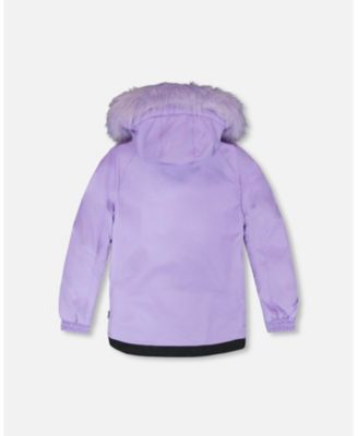 Girl Two-Piece Play Snowsuit with Printed Pants Lavender - Toddler|Child