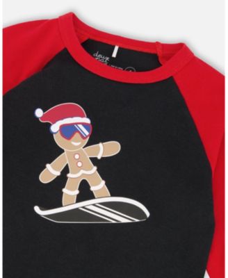 Boy Two-Piece Cotton Pajama Set Black Cookie Print - Toddler|Child