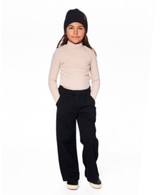 Girl Waffle Flare Leg Pants Black - Toddler|Child