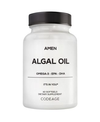 Algal Oil Omega 3 Supplement 1000mg Algal Omega 3 Fatty Acidsdha Epa 60 Softgels