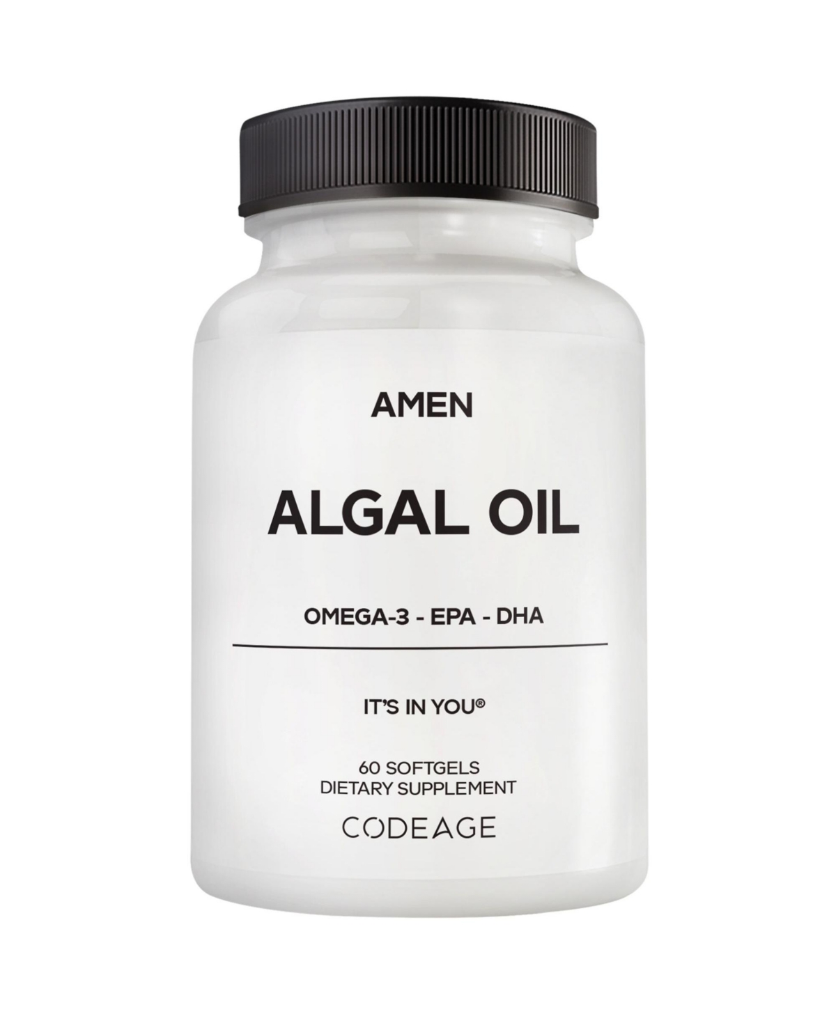 Algal Oil Omega-3 Supplement â 1000mg Algal Omega-3 Fatty Acids,Dha & Epa, 60 Softgels