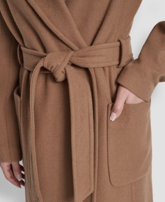 Women's Notch Collar Belted Wrap Coat