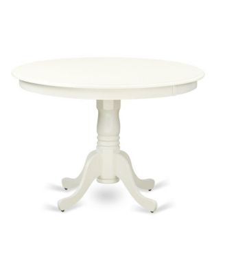 3-Pc Kitchen Table Set Includes 1 Pedestal Kitchen Table and 2 Light Grey Linen Fabric Parson Chairs with Button Tufted Back - Linen White Finish