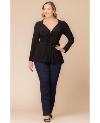 Plus Size Abigail Long Sleeve Twist Top