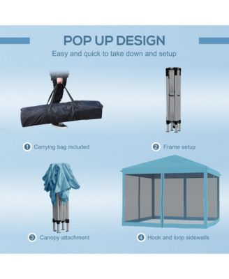 10' x 10' Pop Up Canopy with 4 Removable Sidewalls, Light