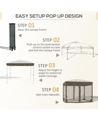 Pop Up Canopy Tent with Netting and Bags, 10' x 10',