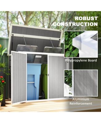 4.7 x 2.5FT Outdoor Storage Shed for Trash Cans, Lockable,