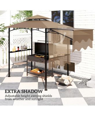 8' x 5' Grill Gazebo, 2-Tier Outdoor BBQ Gazebo,