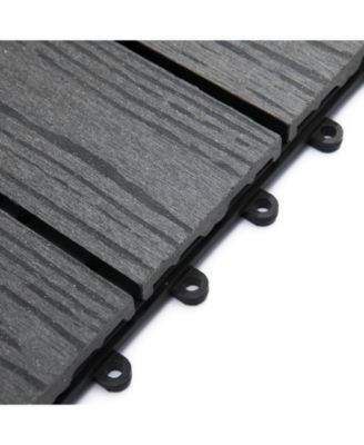 12" 11pc Wood-Plastic Composite Flooring Deck Interlocking Tiles