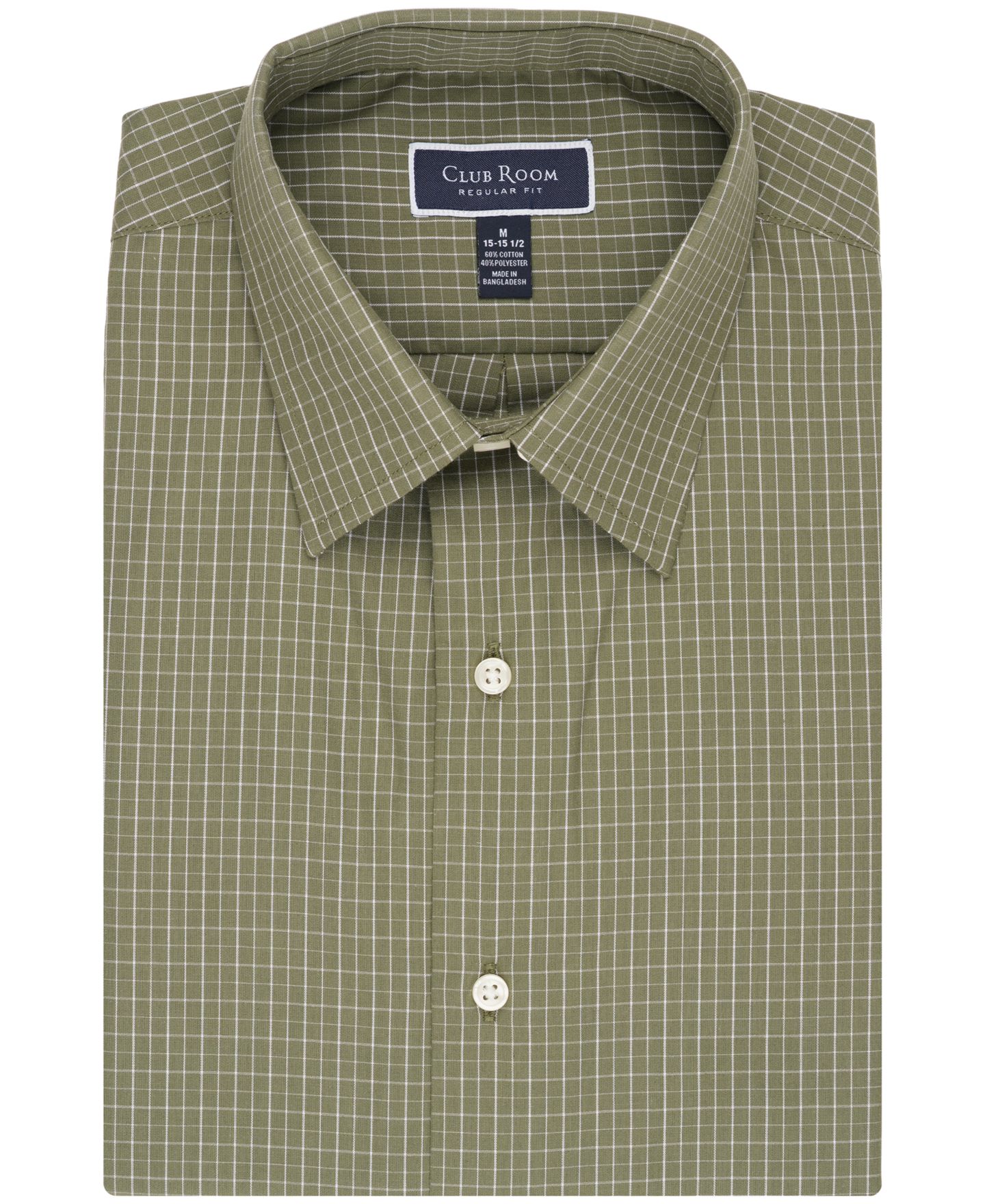 Мужская рубашка Club Room Regular-Fit Micro Check Dress Shirt, цвет: Зелёный — фото 7