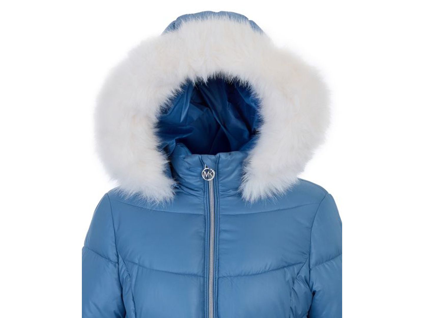 Куртка Michael Kors Belted Stadium Puffer Jacket для девочек, цвет: Синий — фото 3