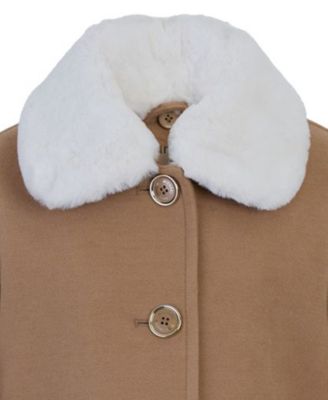 Big Girls Faux Wool Collar Jacket