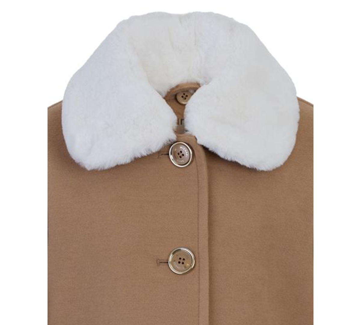 Michael Kors Toddler And Little Girls Faux Wool Hooded Collar Jacket In Brown