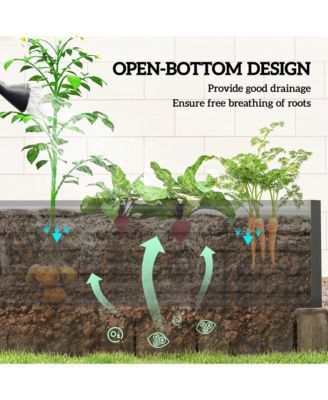Raised Garden Bed Metal Planter Box with Reinforced Rods,