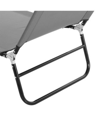 Folding Chaise Lounge Set of 2 with Adjustable Backrest, Dark