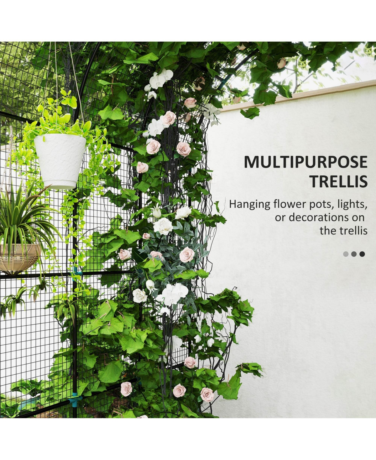 Outsunny Raised Garden Beds with Arch Trellis, Galvanized Planter Box