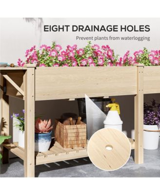 Raised Garden Bed, Wood Raised Planter with Liners,