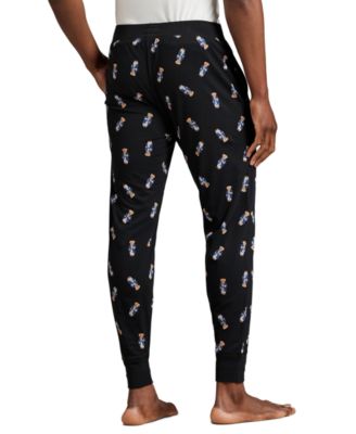 Men's Rib Waistband Knit Bear Pajama Jogger Pants