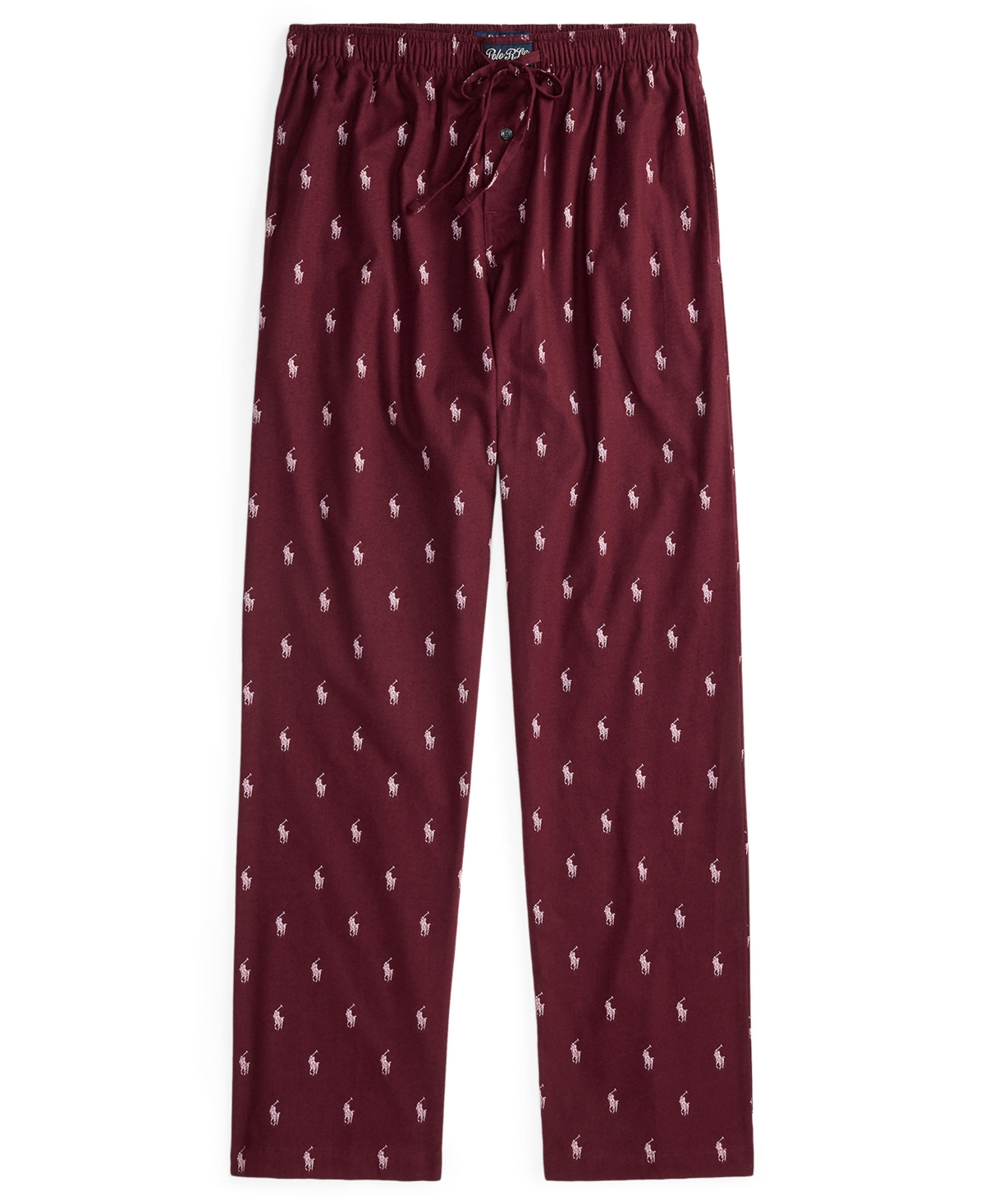 Polo Ralph Lauren Men's Flannel Printed Drawstring Pajama Pants In Burgundy