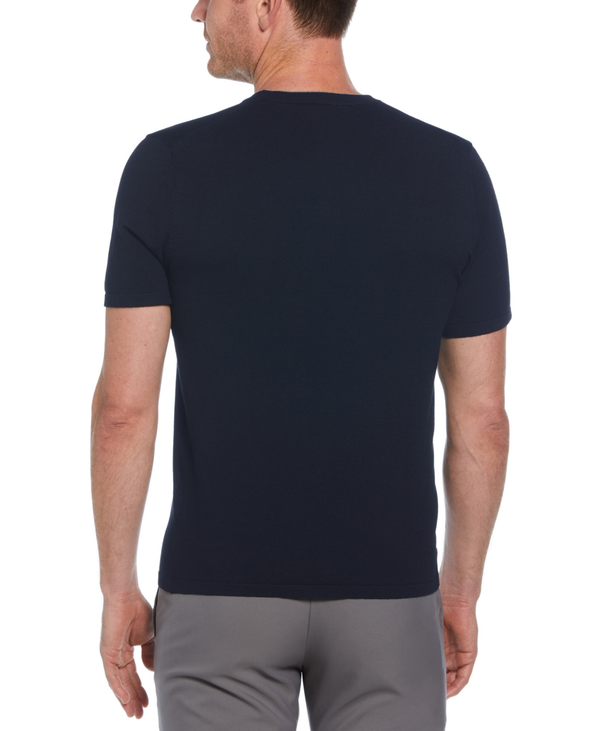 Perry Ellis Men's Short Sleeve Solid Crewneck Sweater In Blue