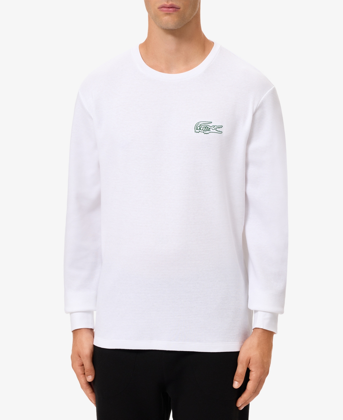 Lacoste Men's Small Croc Thermal Long Sleeve T-Shirt