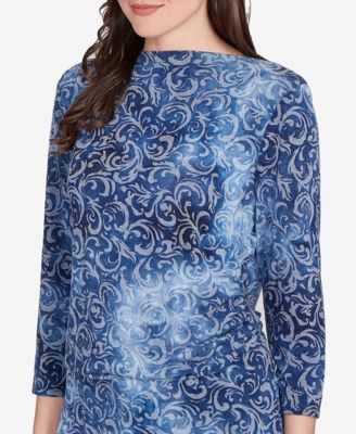 Petite Tie Dye Scroll Floral Hatchi Top