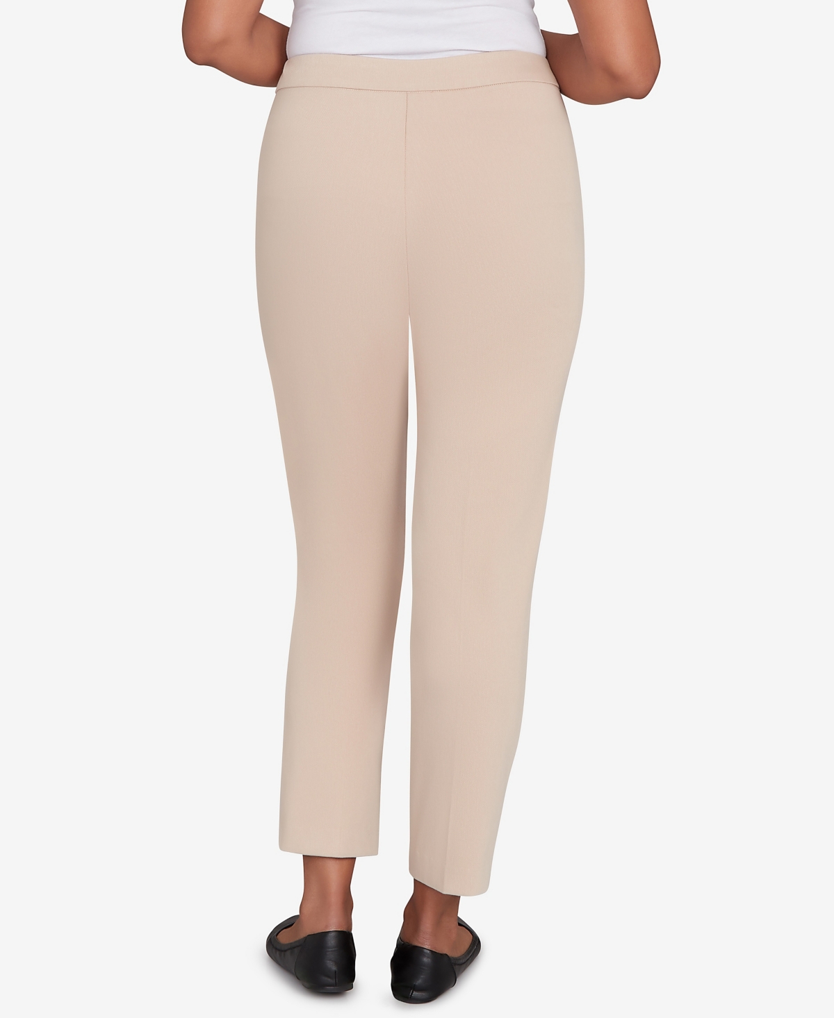 Alfred Dunner Petite Urban Legend Fitted Twill Medium Length Pants In Gray
