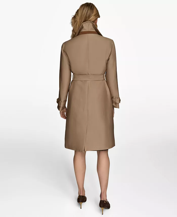 Women's Single-Breasted Belted Trench Coat - thumbnail 10