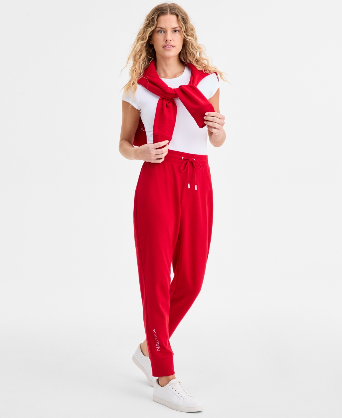 Nautica Jeans Women's Hotfix Logo Jogger Pants