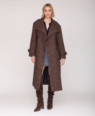 Women's Double Breasted Belted Wool Coat