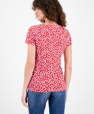 Women's Snow Dot V-Neck T-Shirt