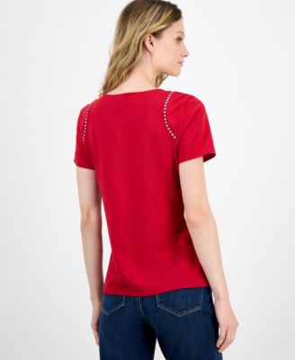 Women's Knit-Trim Top