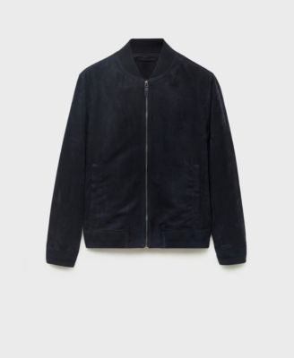 Men's Suede-Effect Bomber Jacket