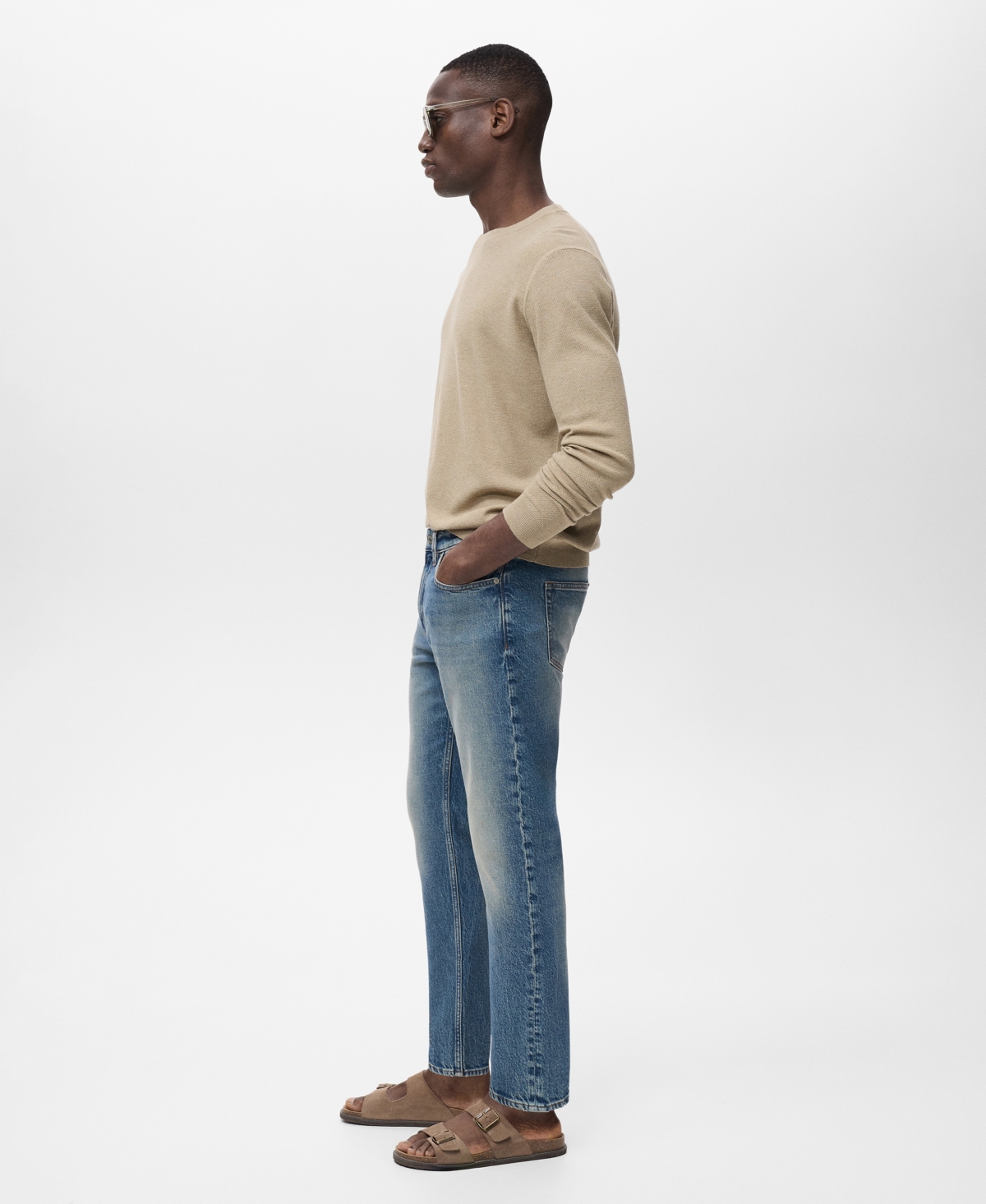 Mango Ben Tapered Jeans In Blue