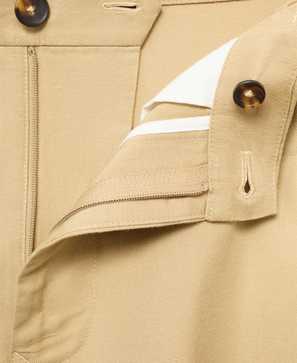 Mango Men's Elastic Waist Linen 9" Bermuda Shorts In Neutral