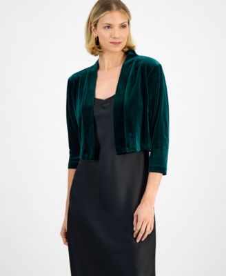 Women's Velvet 3/4-Sleeve Shrug Jacket