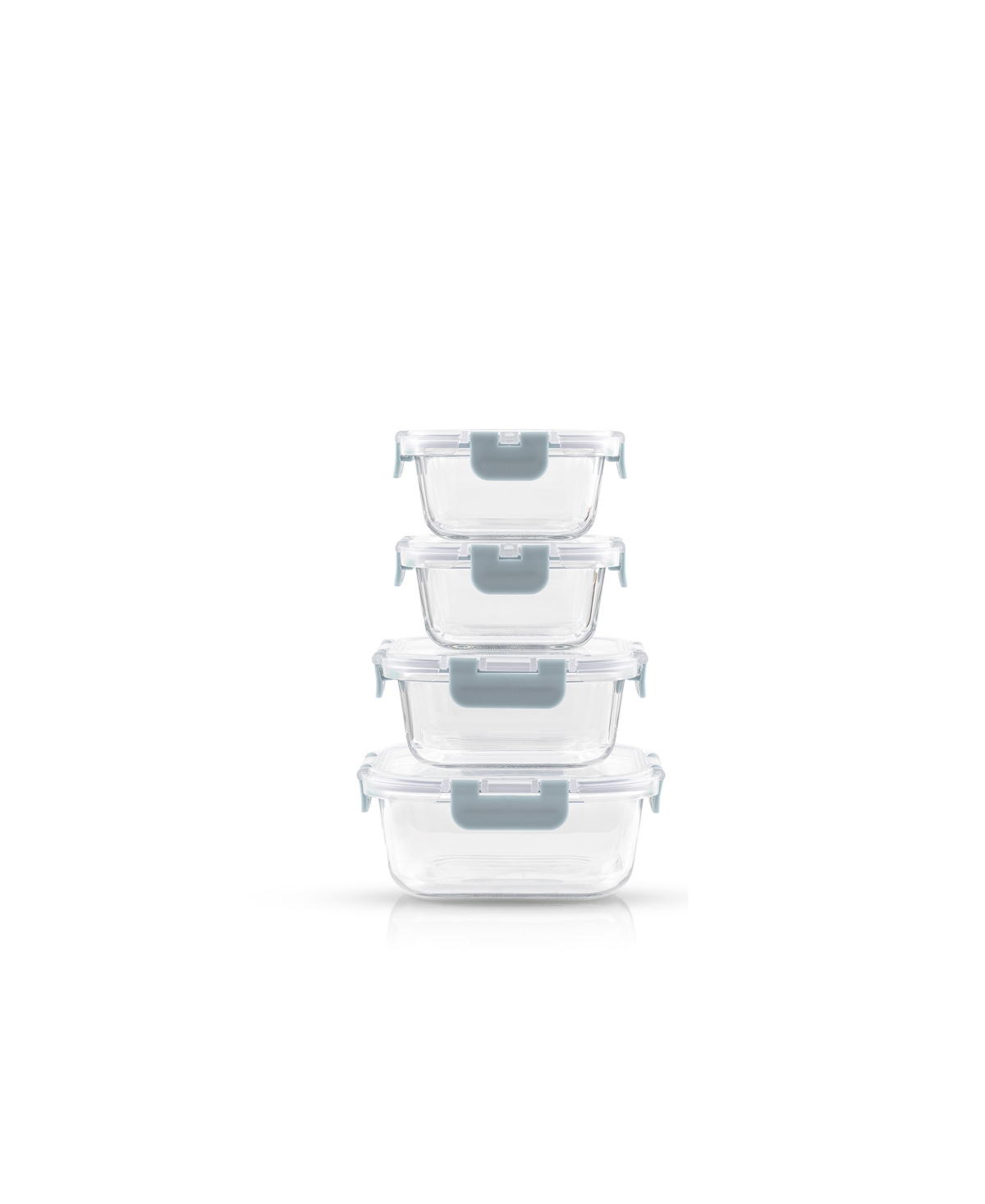Joyjolt 24-piece Glass Storage Containers With Lids In Blue