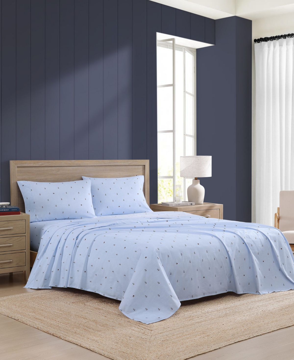Tommy Hilfiger Printed 200-thread Count Cotton Percale 3-pc. Sheet Set, Twin
